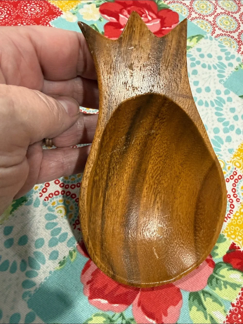 Handcrafted Brown Wood Pineapple Spoon Rest